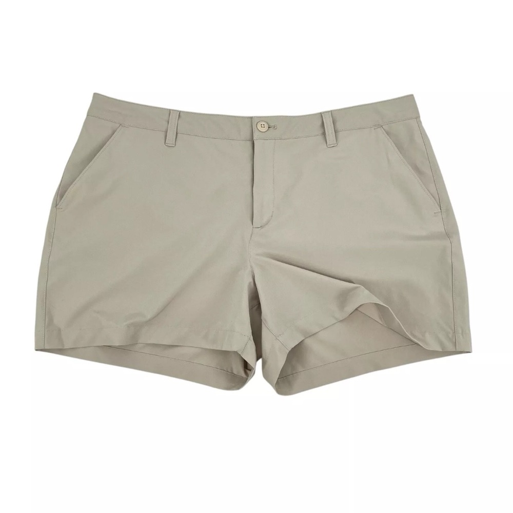 Eddie Bauer Shorts Womens Size 18 Beige Stretch Tech Fabric Hiking Camping